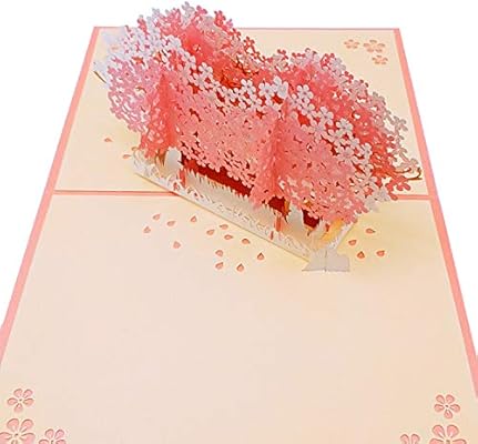 Amazon Sasairy ポップアップカード 立体 手工 3d 桜 誕生日 グリーティングカード バレンタインデー 母の日 父の日 クリスマス メッセージカード バレンタインカード 贈り物 プレゼント 桜祭り 結婚祝い 新居入居祝い 暑中見舞 封筒付き グリーティングカード