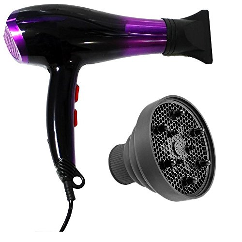 Pro Style Salon Grade Hair Dryer with ( FREE Hair Dryer Diffuser Attachment )