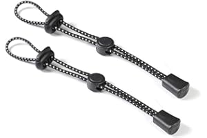 LUZEN 2Pcs Black Backpack Hiking Pole Ropes Adjustable Elastic Rope Lanyard Fixing Buckle Holder for Outdoor Hiking Walking Trekking Climbing Stick Pole Carry Tie Cord