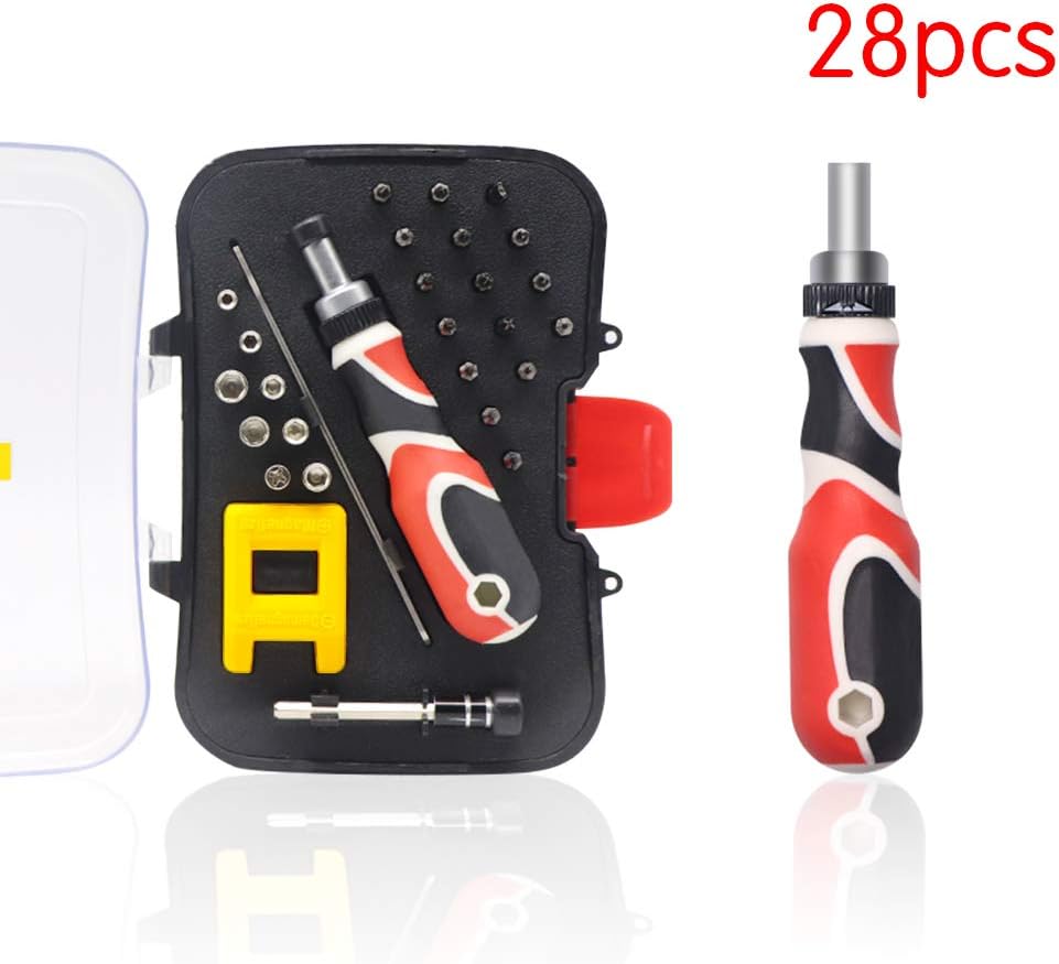 Scimaker Ratcheting screwdriver set,28 in 1 Snap on ratchet screwdriver,Torx bit set with sockets