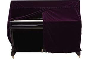 Upright Piano Dust Cover, Decoration Pleuche Cover Accessories for Upright Piano Instruments(Purple)
