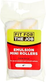 Fit For The Job 4 inch Mini Paint Rollers 2 Pack Medium Pile Emulsion view 3