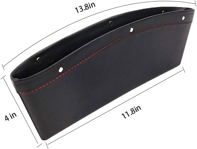 JYSW Car Gap Filler, 2 Pack Leather Car Seat Organizer Gap Pocket Car Seat Storage Box for Holding Phone, Sunglasses, Keys, Black: Automotive