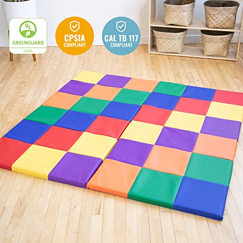 ECR4Kids SoftZone Patchwork Activity Mat, Folding Playmat, Assorted, 58" Square Pricepulse