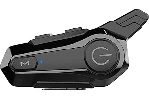 SOFFRIA Motorcycle Bluetooth Headset E1 2 Riders Wireless 400M Dirt Bike Helmet Intercom with CVC Noise Cancellation Stereo Music IPX6 Waterproof for Half/Open Face Helmet