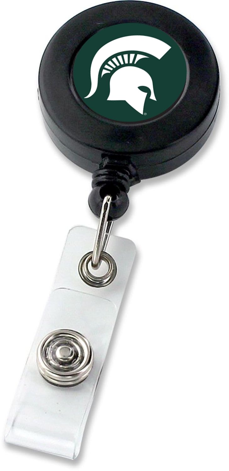 aminco NCAA Michigan State Spartans Badge Reel, Black, Large