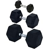 Champion Barbell Rubber Encased Solid Hex Dumbbell