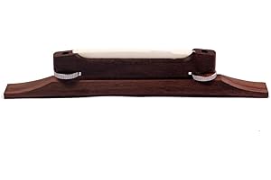 Alnicov Guitar Archtop Bridge Adjustable Rosewood Guitar Bridge with Bone Saddle for 6 String Jazz Guitar Replacement Parts