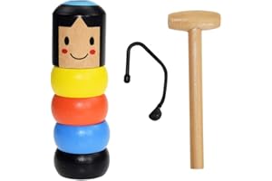 Wooden Magic Little Man, Unbreakable Wooden Man, Immortal Daruma Toy, The Unbeatable Little Wooden Man, Can't Be Broken, Tric