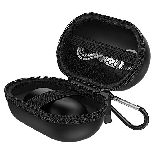 MoKo Carrying Case Compatible with Samsung Galaxy Buds + Plus 2020 / Galaxy Buds 2019, Protective Bag Portable Pouch Cover Storage Case with Elastic Band and Mesh Accessory Pocket - Black