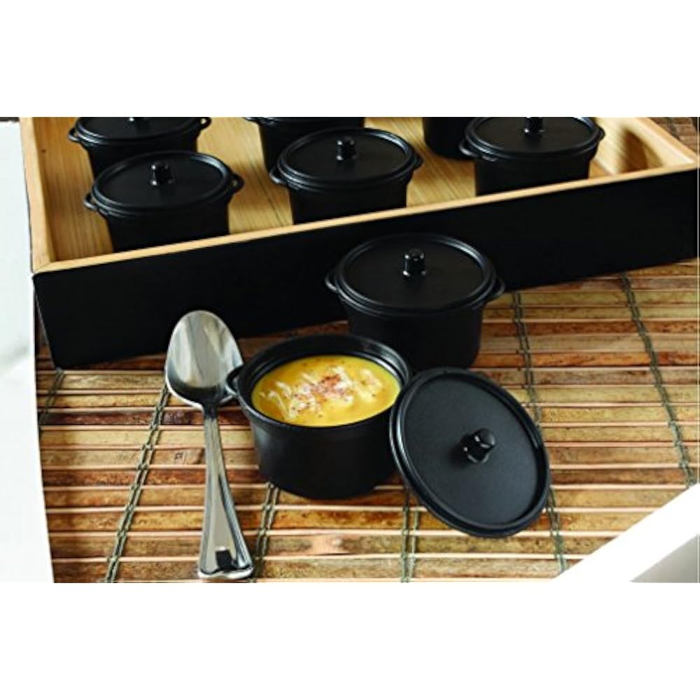 Bowls Disposable Heavyweight Plastic 2.7oz Mini Crock Pot Black Tasting
