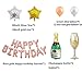 BALONAR Birthday Party Decoration Kit Happy Birthday Banner Champagne Bottle Goblet Stars Latex Balloons for Birthday Party Supplies … (Rose Gold)