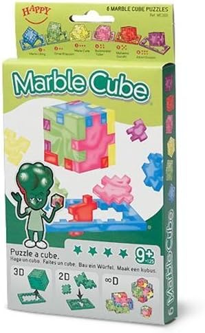 Happy, Marble Cube, Set of 6 Foam Puzzle Cubes, Ages 9 to 99