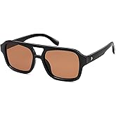 SOJOS Retro Aviator Sunglasses for Womens Mens Polarized Trendy Square Designer Inspired Shades 80s 90s Sun Glasses SJ2342
