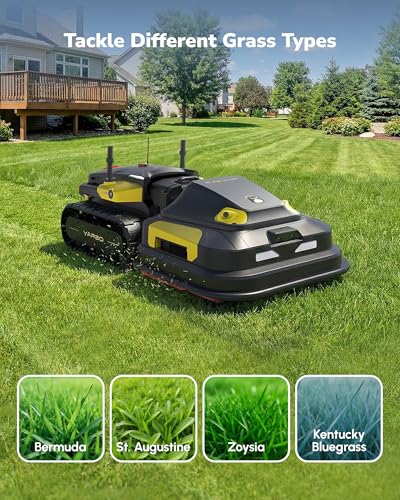 YARBO Robot Lawn Mower Pro with Modular Design for Large Yard up to 6 Acres, Remote Control Robotic Lawnmower with 0.8"-4.0" Cutting Height, AI Vision & RTK for Navigation