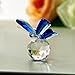 Waltz&F Crystal Butterfly Figurine Paperweight with Glass Crystal Ball for Home Decoration,Blue