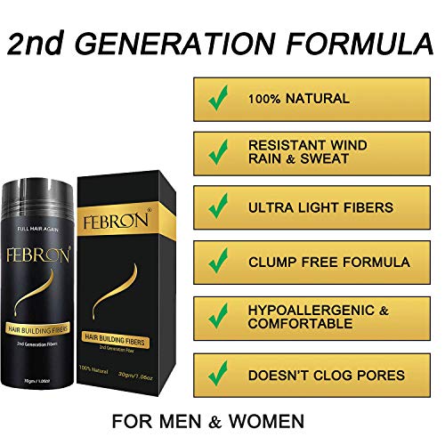 FEBRON Hair Fibers For Thinning Hair DARK GRAY Giant 30G For Women