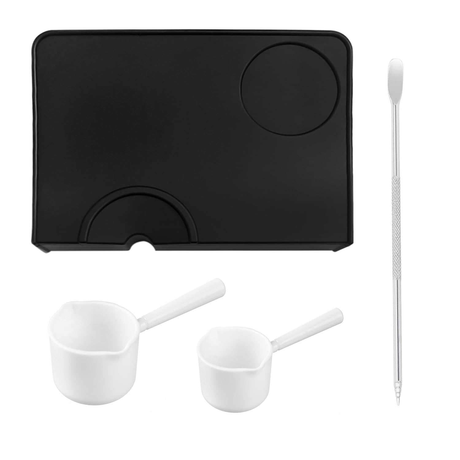 1 Piece Coffee Accessories, 2 Pieces Measuring Spoons, 1 Garland Needle, Coffee Tamping Cushion, Coffee Tamping Cushion, Coffee Tamping Holder, Non-Slip Coffee Tamping Cushion