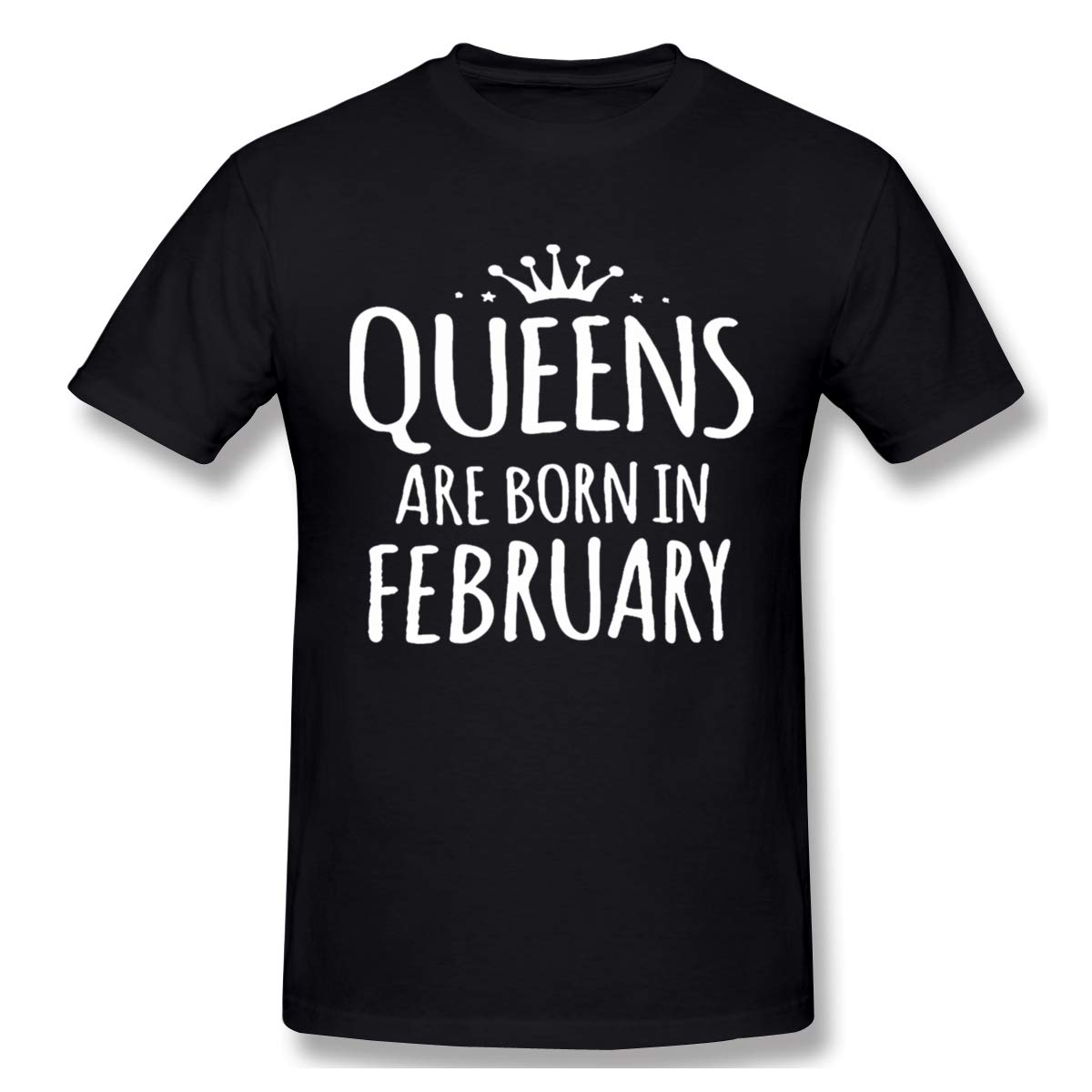 Unique Print With Queen Are Born In February Design Cool Tees Short Sleeve Black Shirts