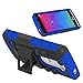 LG Leon Case, LG Power Case, EC™ Hybrid Dual Layer Combo Armor Protective Case Cover with Kickstand and Locking Belt Swivel Clip for LG Tribute 2/ LG Leon LTE C40 (Black+Dark Blue)