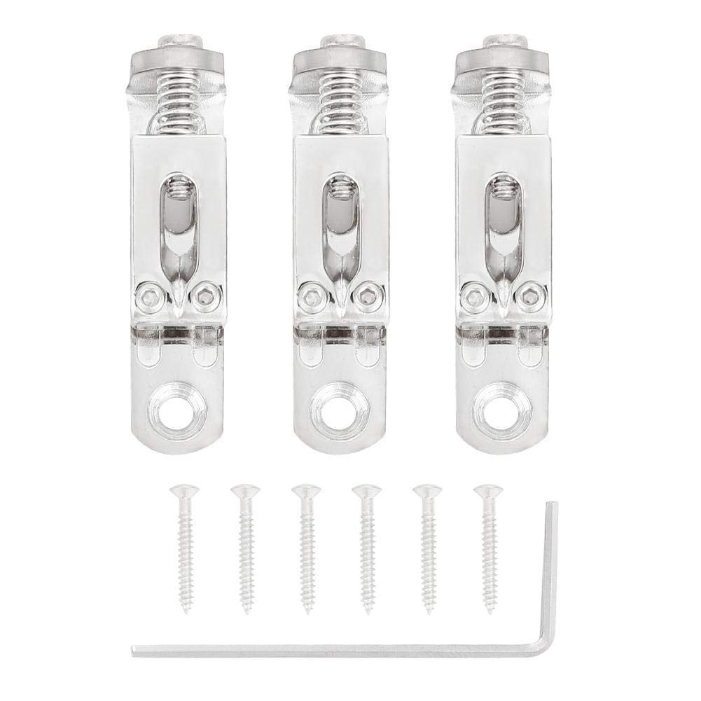 Individual Bridge Saddles, 3 PCS Guitar Bridge 3cm Single String Bridge with Screws Wrench (Silver) Musical Instrument Accessories