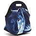 ICOLOR Cool Wolf Boys Insulated Neoprene Lunch Bag Tote Handbag lunchbox Food Container Gourmet Tote Cooler warm Pouch For School work Office