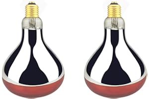 BONGBADA Heat Lamp Bulb R40 125W 2 Pack Painted Red Infrared Glass Bulb for Food Service,Brooder Bulb,Chicks,Pet,Bathroom,Lig