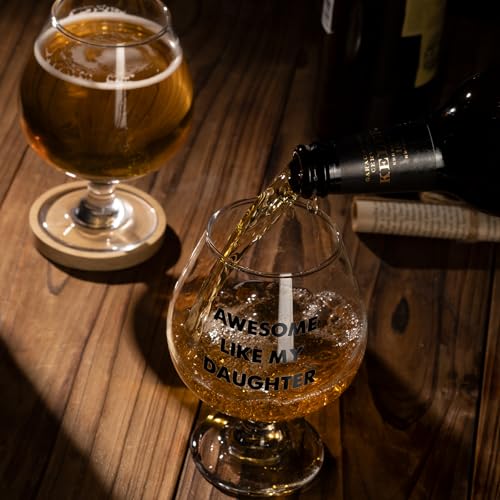 Blumuze Fathers Day Dad Gifts,510ml Beer Glass with Coaster Birthday Gift for Dad, Christmas Presents for Daddy from Daughter, Beer Gift for Men