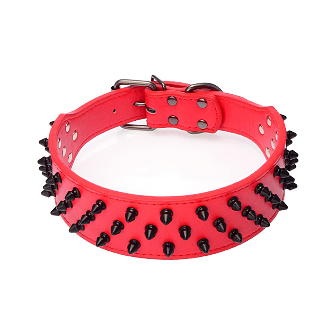 Yiwong Bullet Nail Rivet Leather Dog Collar Studded Leather Medium Size Pitbull English Bulldog