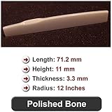 Polished Bone Saddle - Fits Many Post-2000 Gibson Guitars. 12 Inch Radius.