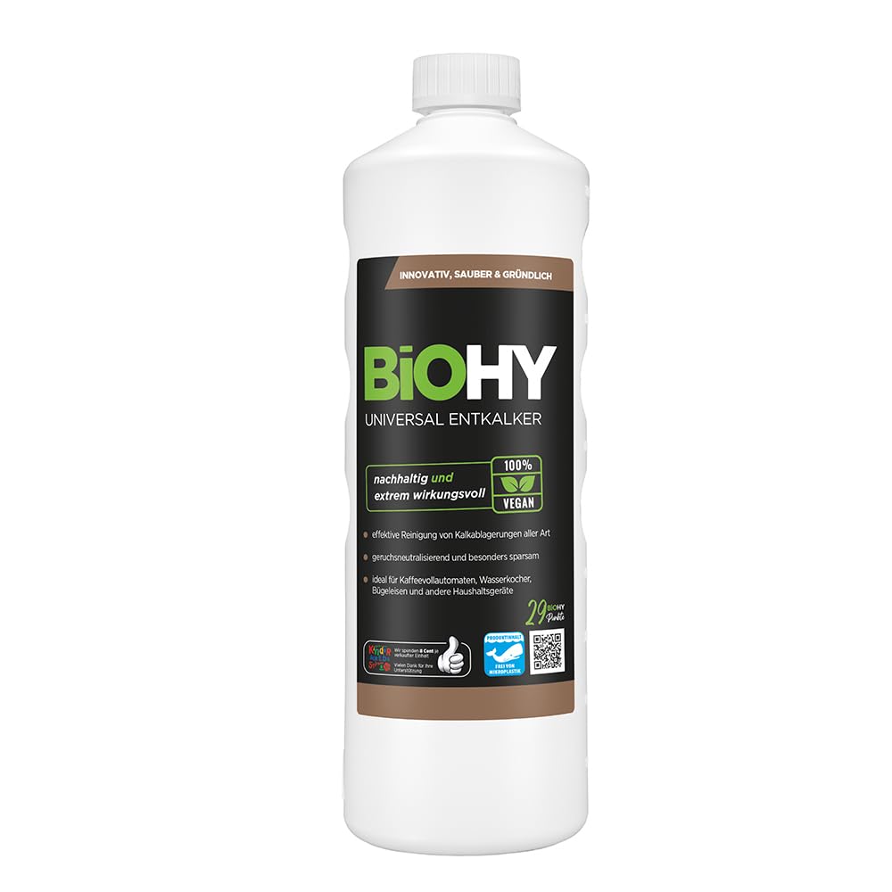 BiOHY Universal Descaler (1l Bottle) | Concentrate for 20 descaling processes per Bottle | Compatible with All Fully Automatic Coffee & Espresso Machines (Universal Entkalker)
