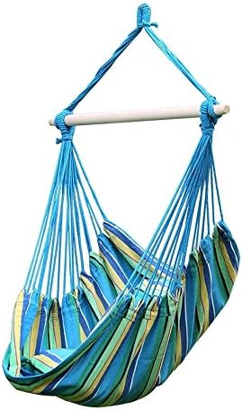 Onebigoutlet Outdoor Aqua Cotton Solid Swing Hammock Hanging Rope Fabric Chair Camping Yard Patio Tree Garden Seaside