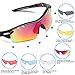 Polarized Sports Sunglasses with 6 Interchangeable Lenses, Tsafrer Tr90 Unbreakable Sunglasses for Men and Women Cycling, Driving, Running Golf (Black-Red)