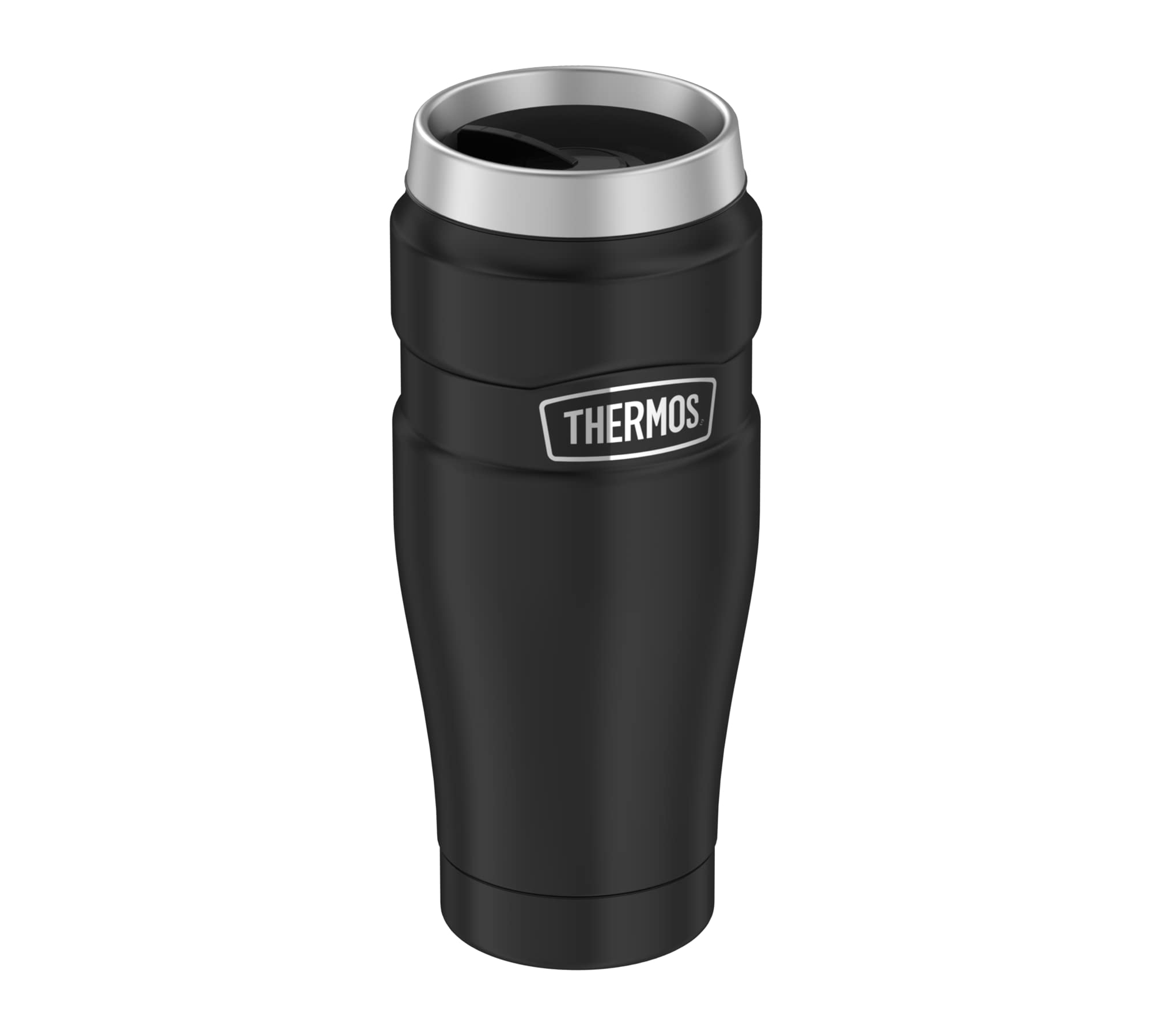 Thermos STAINLESS KING MUG 0.47 L, Matte Black, Thermal Mug 470 ml, Coffee Mug to Go, Stainless Steel, Insulated Mug, 7 Hours Hot / 18 Hours Cold, Dishwasher Safe, Completely Leak-Proof, BPA-Free