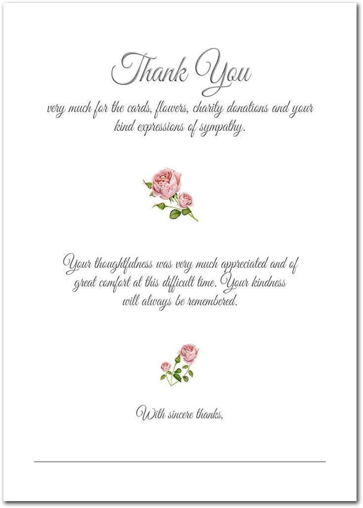 Funeral Thank You Card Pack of 20 + Self-Seal envs, Postcard Style, Sympathy Acknowledgement Notes - Image 4