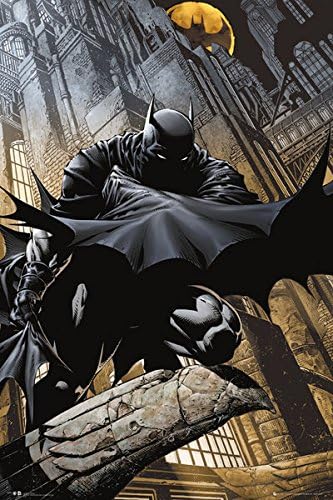 Amazon Com Poster Stop Online Batman Framed Dc Comics Poster Print The Dark Knight Crouching On Gargoyle Size 24 X 36 Posters Prints
