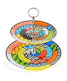 Romero Britto Glass 2-Tier Cake Plate