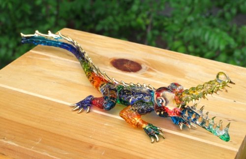 (Made to order) Handmade Large Size 8" Supercroc (Alligators / Crocodile) Art Glass Blown Reptiles Animal Figurine