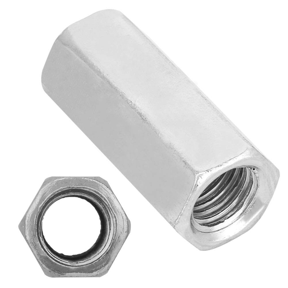 Hex Nut, 2Pcs M16*50 Long Hex Nut Hexagonal Thread Nut Zinc Plated Steel Threaded Fastener for Home,Office Appliance,Communication Equipment