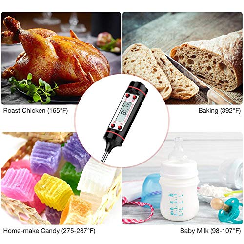 Meat Thermometer Cooking Thermometer [5.8 Inch Long Probe] with Instant Read, LCD Screen, Hold Function for Kitchen Food Smoker Grill BBQ Meat Candy Milk Water - Thumbnail 6