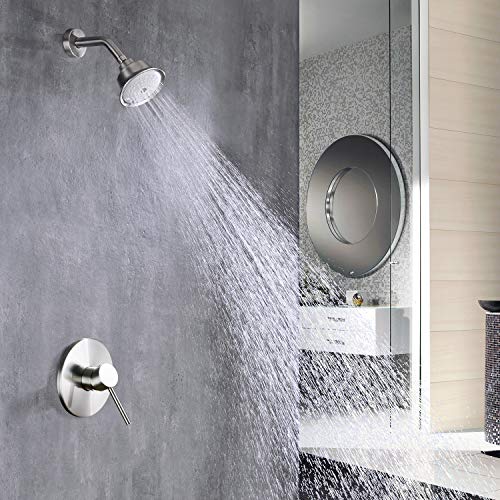 HANEBATH Shower Faucet Set with Pressure Balance Roughin Valve, Brushed Nickel Shower Trim Kit