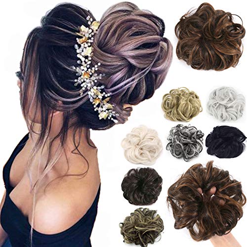 Messy Hair Bun Extensions Chignons Hair Hair Scrunchie Scrunchy Updo Hairpiece