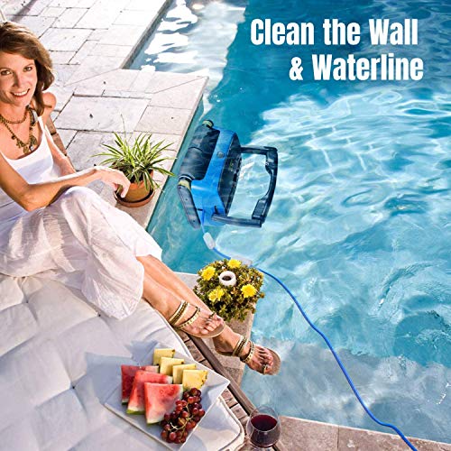 QOMOTOP Robotic Pool Cleaner, Automatic WallClimbing Swimming Pool