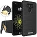 LG G6 Case, LG G6+ Case OEAGO [Card Slot] [Brushed Texture] Heavy Duty Hybrid Dual Layer Wallet Case Cover Shell with Kickstand for LG G6 / LG G6 Plus - Black