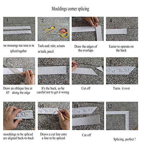 Zhangbl Flexible Crown Molding Overdoor Window Wall Decorative 2.1 inch (5.4cm) Width x 0.35" Thickness (2.1" x 115") - Thumbnail 6