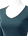 Doublju Women Basic Designed Long Sleeve V-neck Slim Fit T-shirt