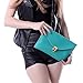 HDE Women's Envelope Clutch Purse Handbag (Turquoise)