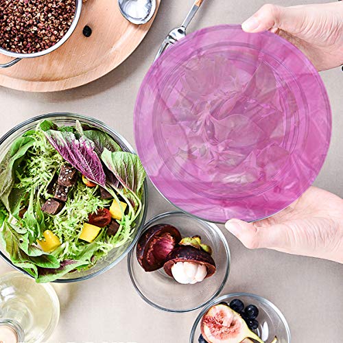 60 Pcs Elastic Food Storage Covers Reusable Bowl Covers Plastic Covers for Outdoor Picnic 3 Different sizes (60)