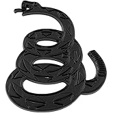 BETAM 1Pc Dont Tread on Me Metal Car Sticker Gadsden Flag Auto Emblem 3D Snake Decal for Automotive Truck Motorcycle (Matte Black)