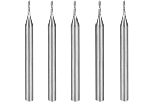 uxcell 5PCS 1/8" Shank 1.0mm x 4mm Carbide End Mill CNC Router Bits 2 Flute Milling Bit for Acrylic PVC MDF Wood